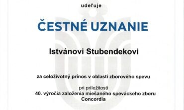 Tiszteletbeli életműdíj Stubendek Istvánnak