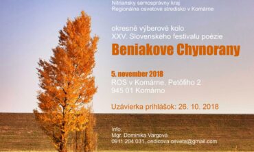 25. slovenský festival poézie Beniakove Chynorany